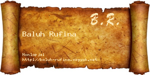 Baluh Rufina névjegykártya